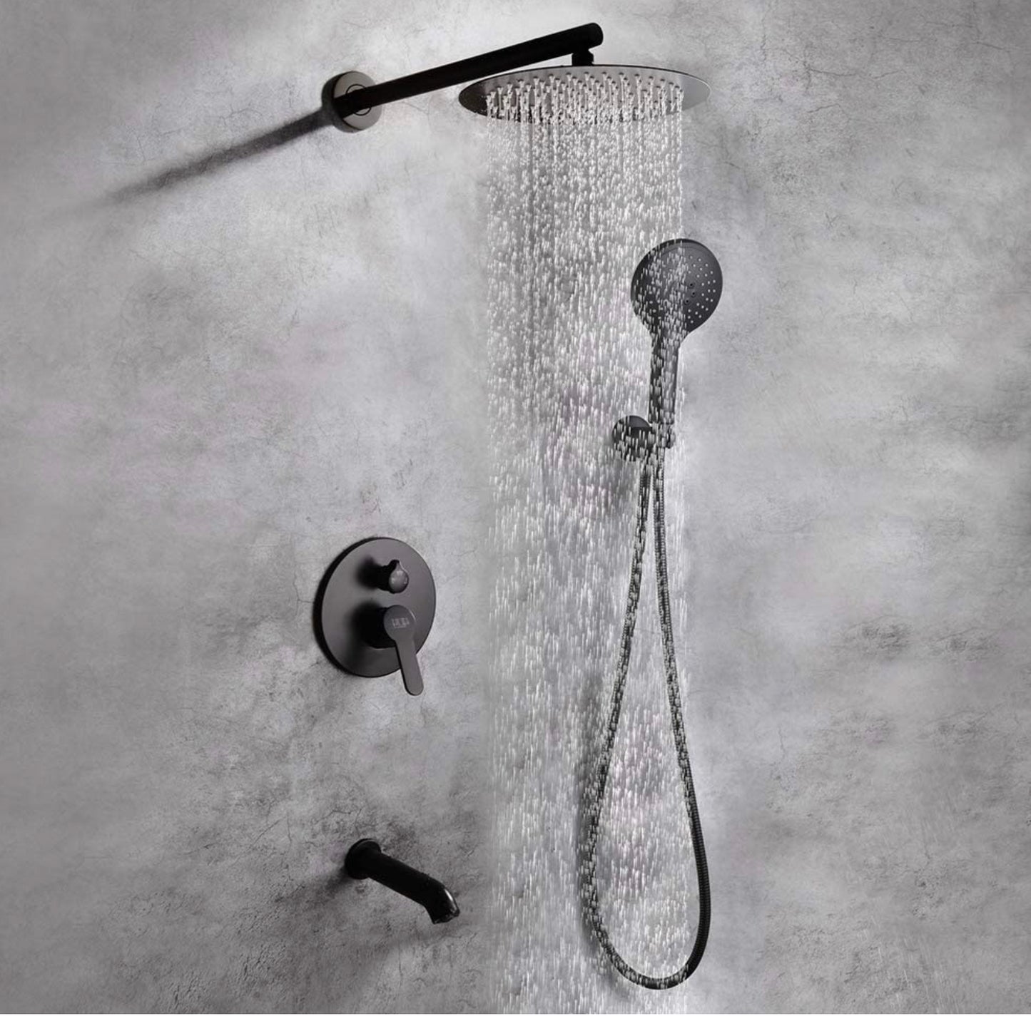 Waterford Tub and Shower System Matte Black