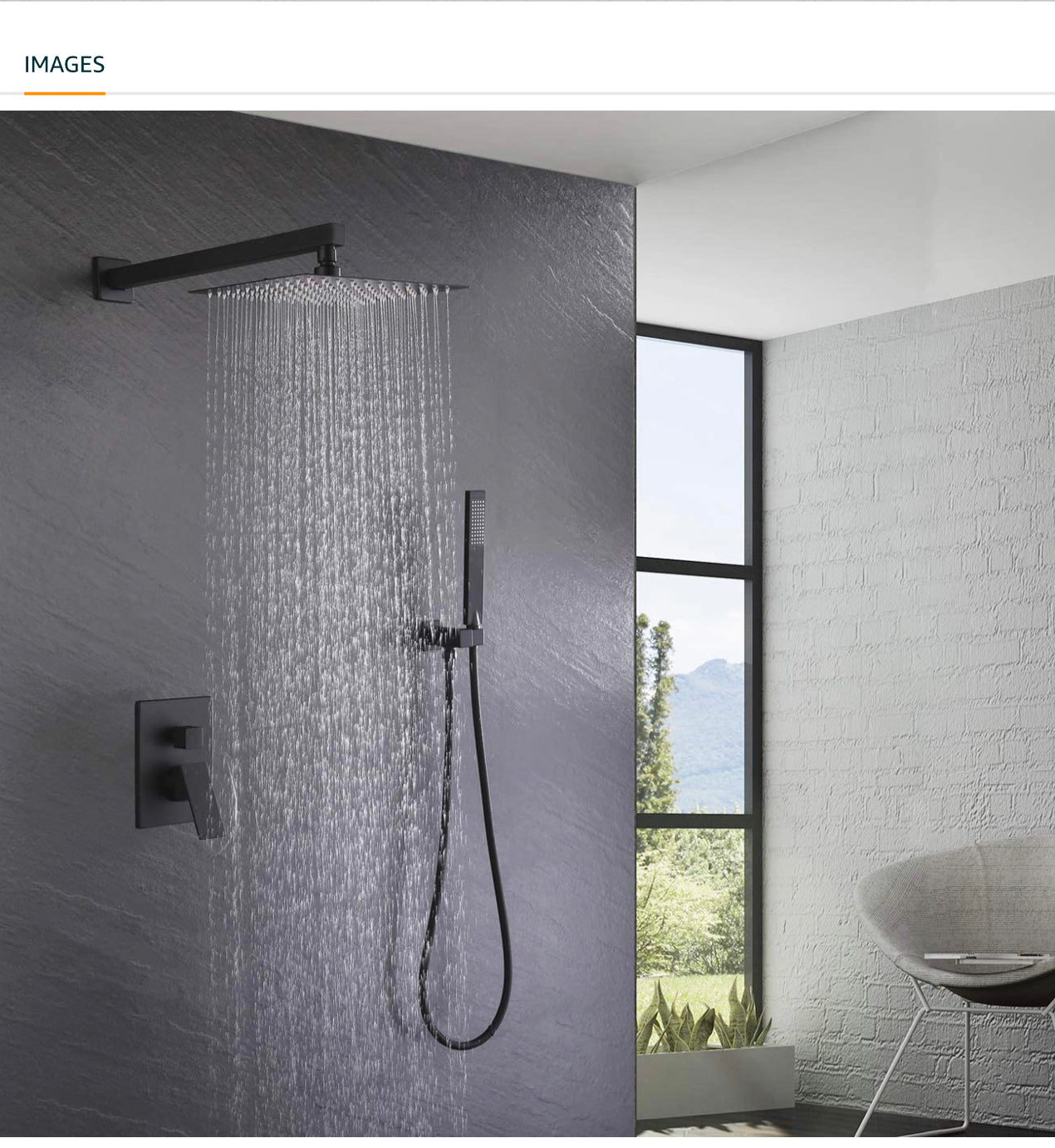 Waterford Shower System Matte Black Square