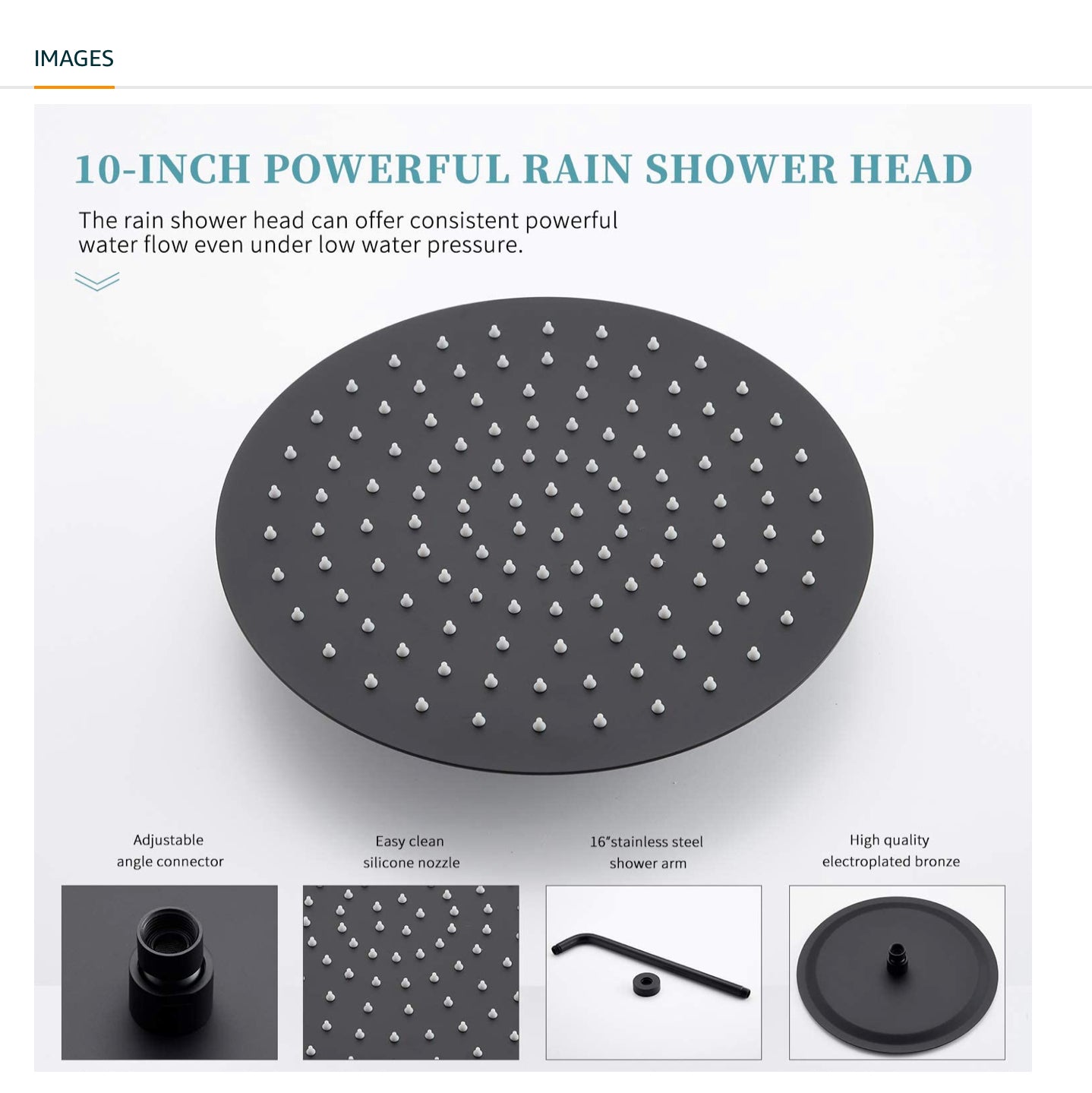 Waterford Shower System Matte Black Round