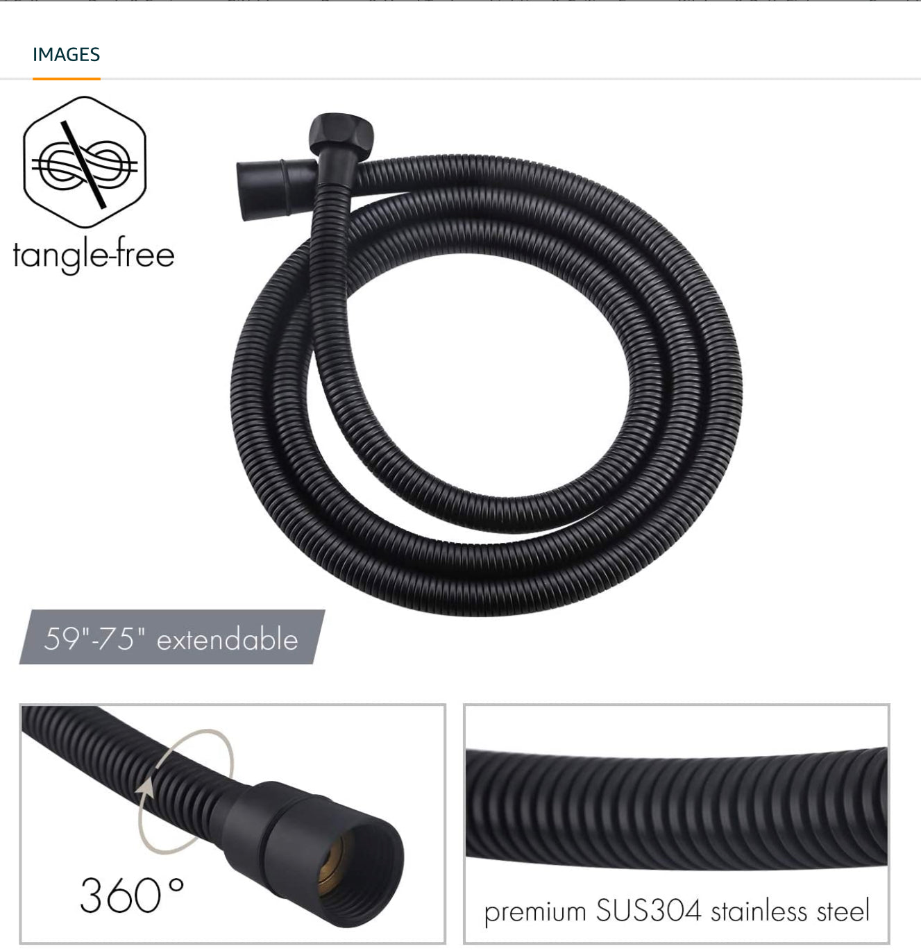Waterford Shower System Matte Black Square