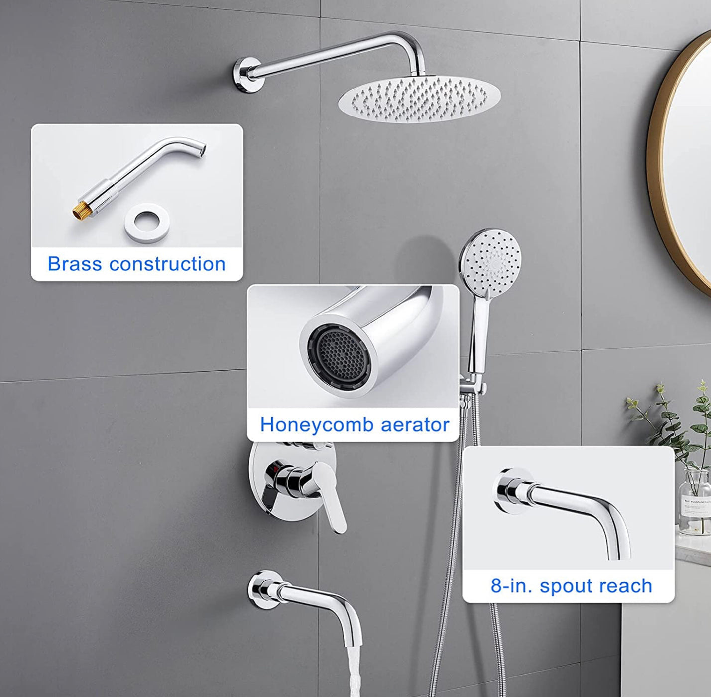Waterford Tub and Shower System Chrome