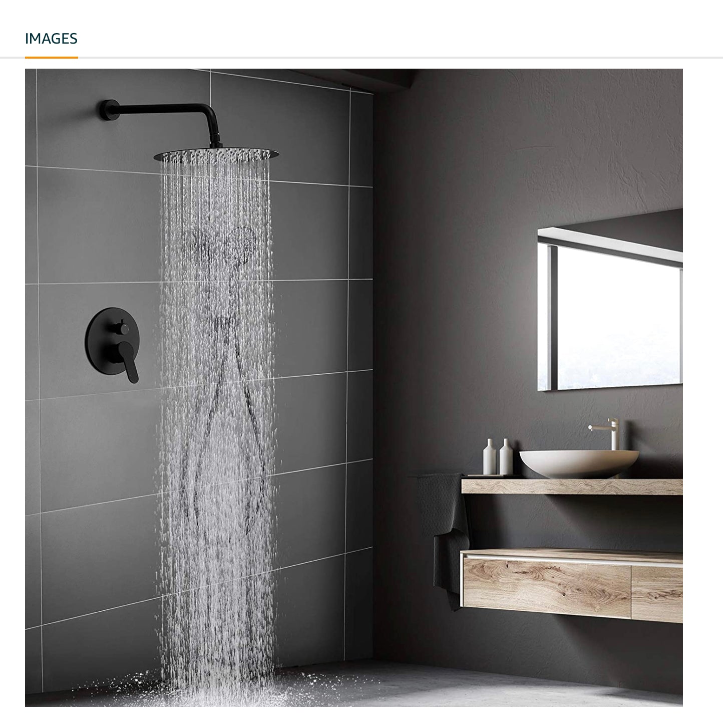 Waterford Shower System Matte Black Round
