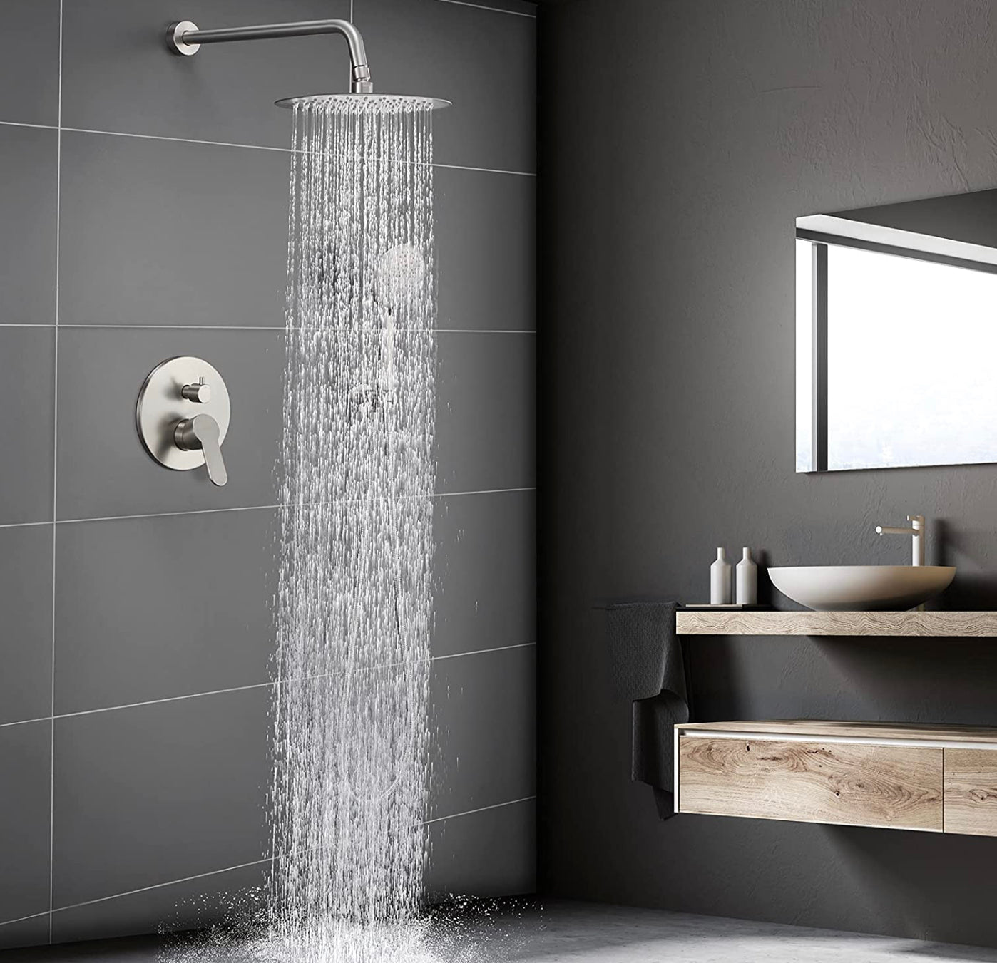 Waterford Shower System Brushed Nickel Round