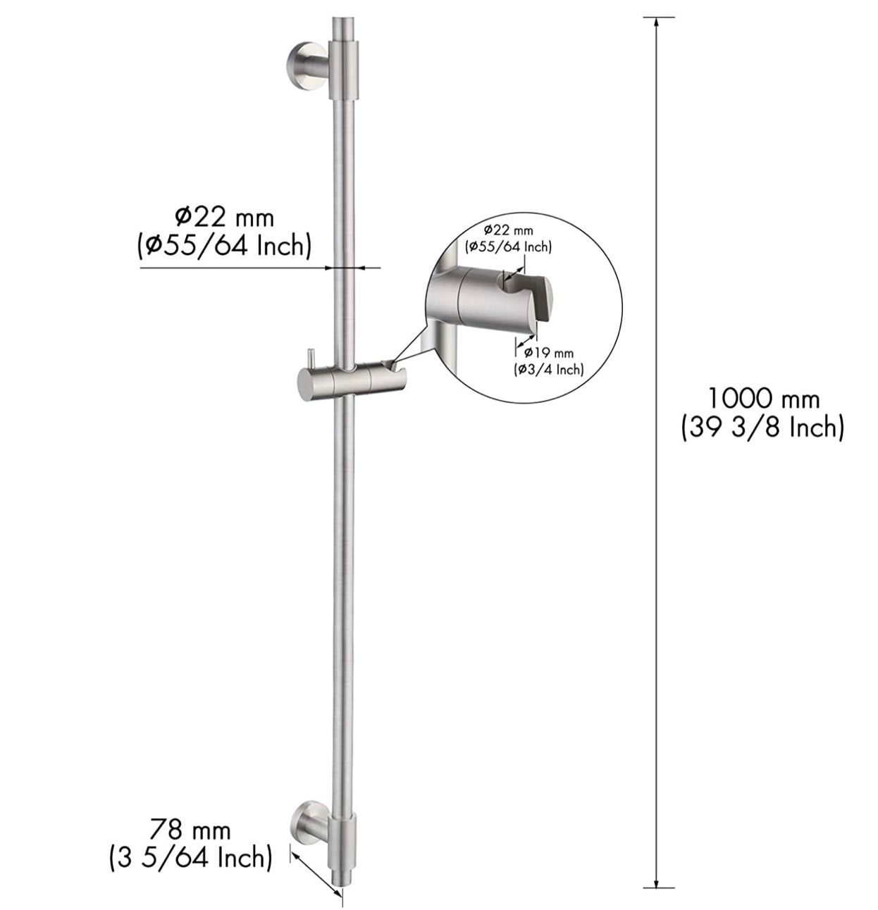 Waterford Slide Bar Brushed Nickel