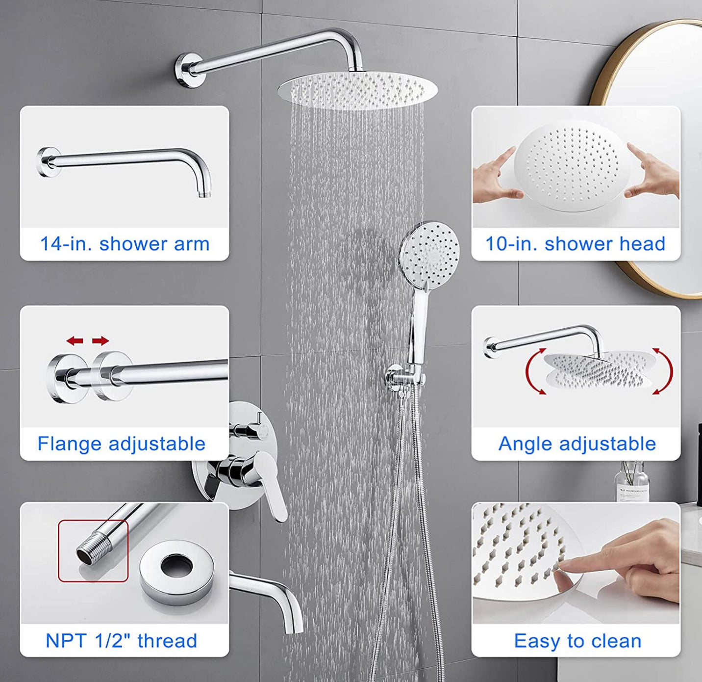 Waterford Tub and Shower System Chrome