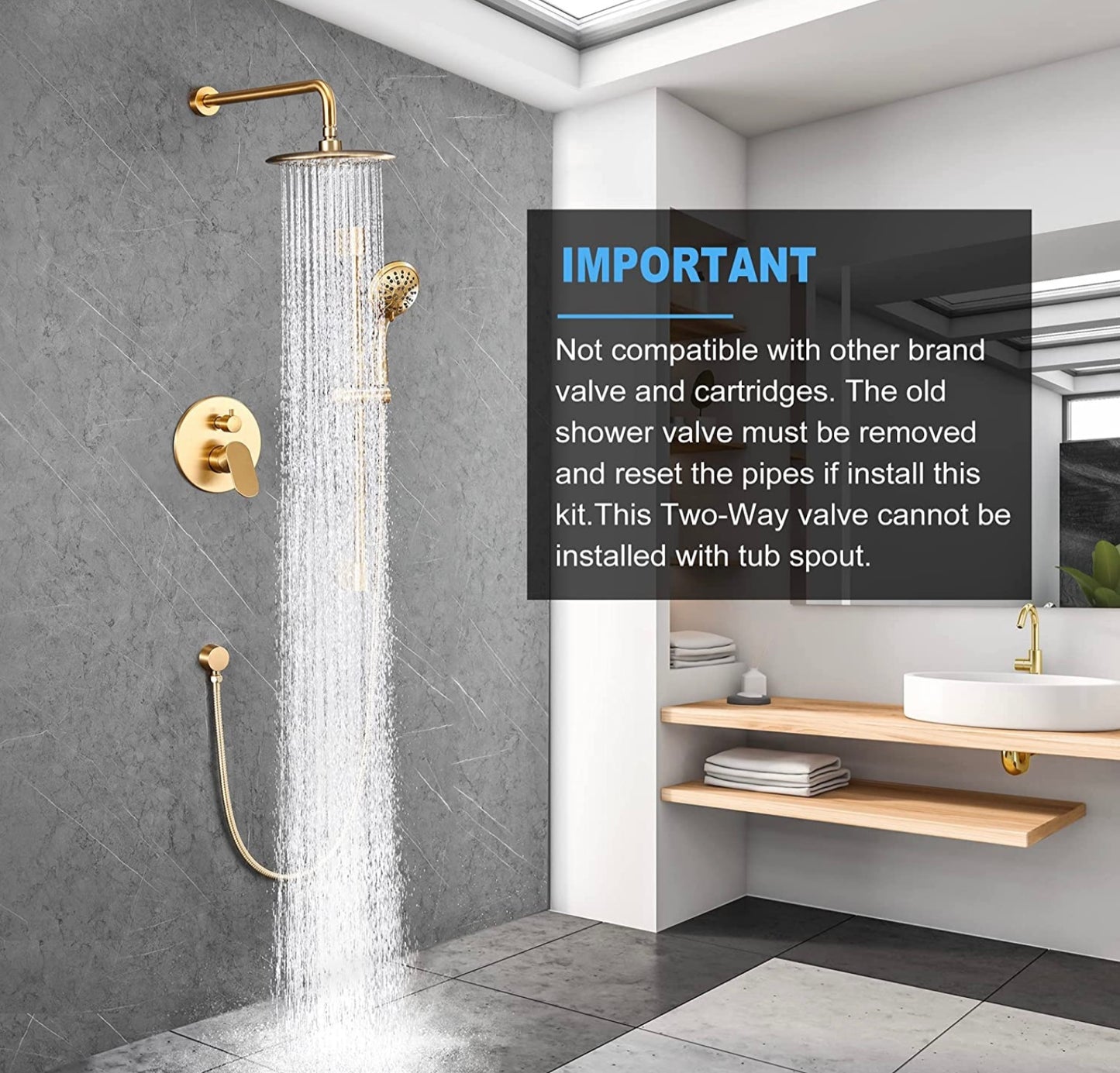 Waterford Shower System Champagne Bronze Round
