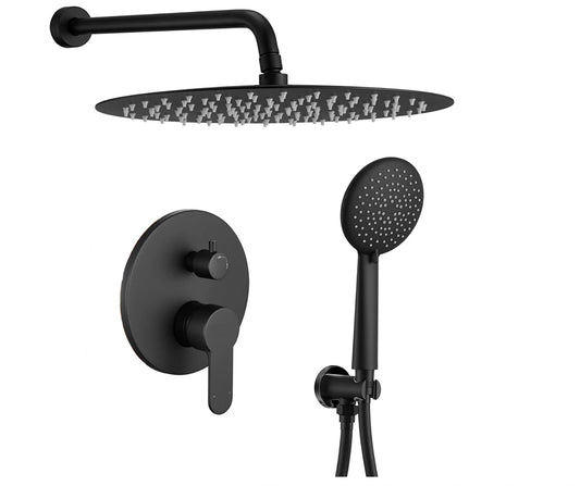 Waterford Shower System Matte Black Round