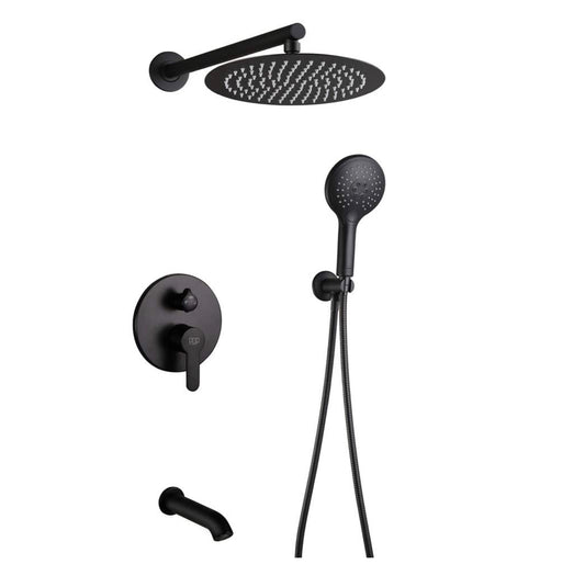 Waterford Tub and Shower System Matte Black